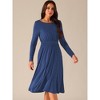 Seta T Women's Crewneck Long Sleeve Casual Midi Dress - 2 of 4