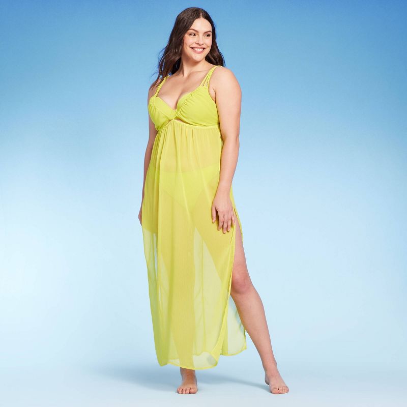 Women's Cut Out Cover Up Maxi Dress - Shade & Shore™ Bright Yellow, 5 of 7