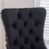 Kumasinova Set of 2 Upholstered Velvet Dining Chairs with High Backrest, Solid Wood Kitchen Chairs with Decorative Rivets, Modern Armless Chairs - 4 of 4
