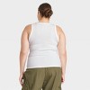 Women's Slim Fit Ribbed 3pk Bundle Tank Top - A New Day™ Black/White/Gray 1X: Cotton Modal Spandex Blend - 3 of 3