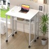 Folding Desk 24.8 Inch Portable Computer Table with Particle Board Top and Metal Frame, Small Study Desk for Home Office Bedroom Living Room - 2 of 4