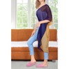 LA LEELA Women's Summer Holiday Beachwear Long Bathing Suit Open Front Boyfriend Swimwear Coverups Vacation Duster Cardigan 1X-2X Blue, Solid - 3 of 4