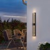 LLHZSY 31 1/2" Modern Outdoor Wall Light Fixtures Black LED Sconce Light with Bubble Crystal for House Porch Yard Patio - 2 of 4