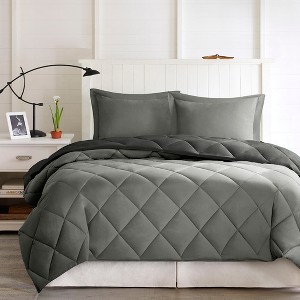 Gulches Twin/Twin XL 3M Scotchgard Diamond Quilting Reversible Down Alternative Comforter Set - 1 of 4