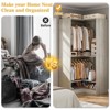 Aheaplus Corner Closet Organizer with 2 Hanging Rods, Wardrobe System with Shoe Shelf - 4 of 4