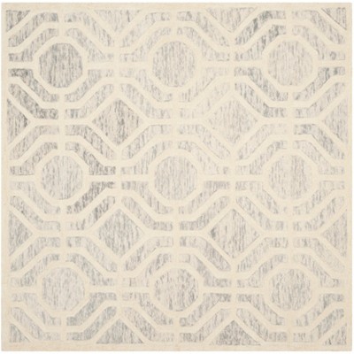 Hand-Tufted Beige Square Wool 6' Area Rug