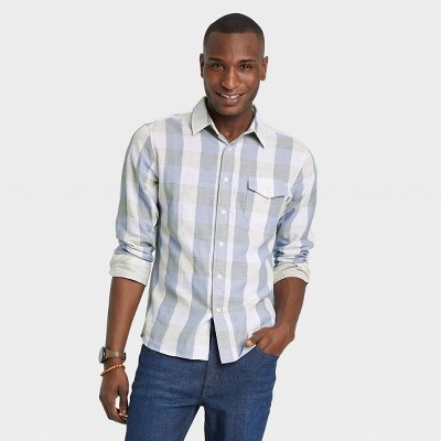 blue plaid shirt outfit men