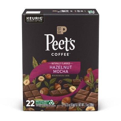 Peet's Coffee Hazelnut Mocha Flavored Light Roast Coffee - Keurig K-Cup - 22ct