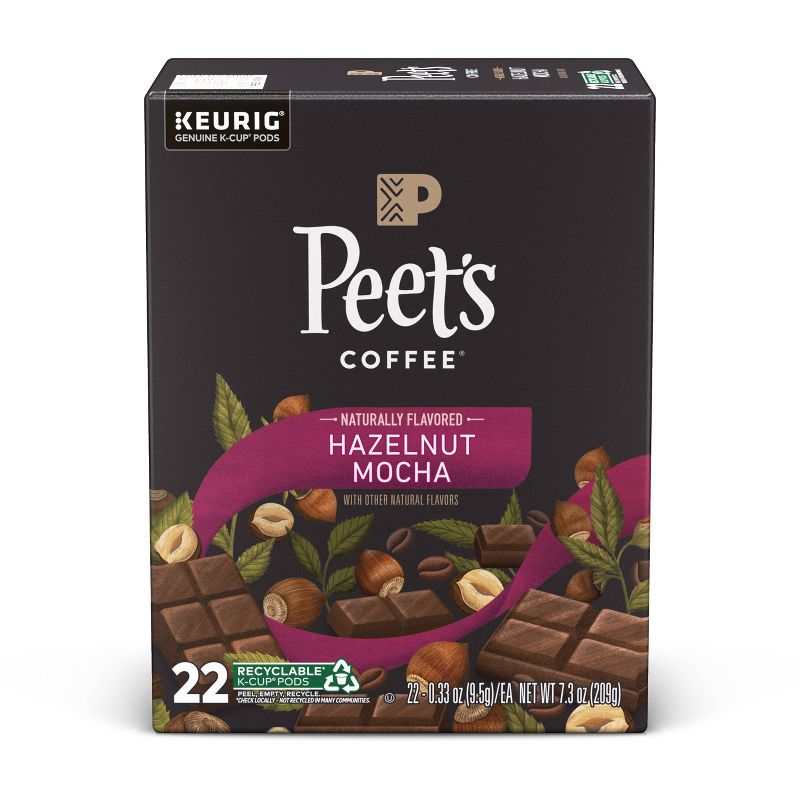 Peet&#39;s Coffee Hazelnut Mocha Flavored Light Roast Coffee - Keurig K-Cup - 22ct, 1 of 11