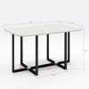 NicBex 7 Pieces Dining Table Set for 4-6,Modern 59 Inch Kitchen Table and 6 PU Leather Chairs,Dining Room Table with Metal Base - 3 of 4