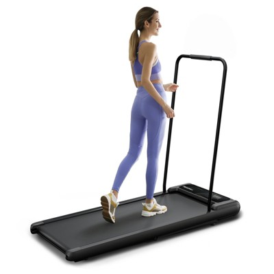 VisioGear Home Gyms, Home Foldable Treadmills with Handle for Living Room, Black & Blue, 43.5"*18.1"*37.8"