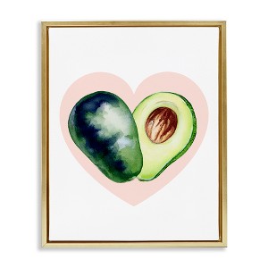 Stupell Industries Heart Shaped Avocado Black Framed Floater Canvas Wall Art - 1 of 4