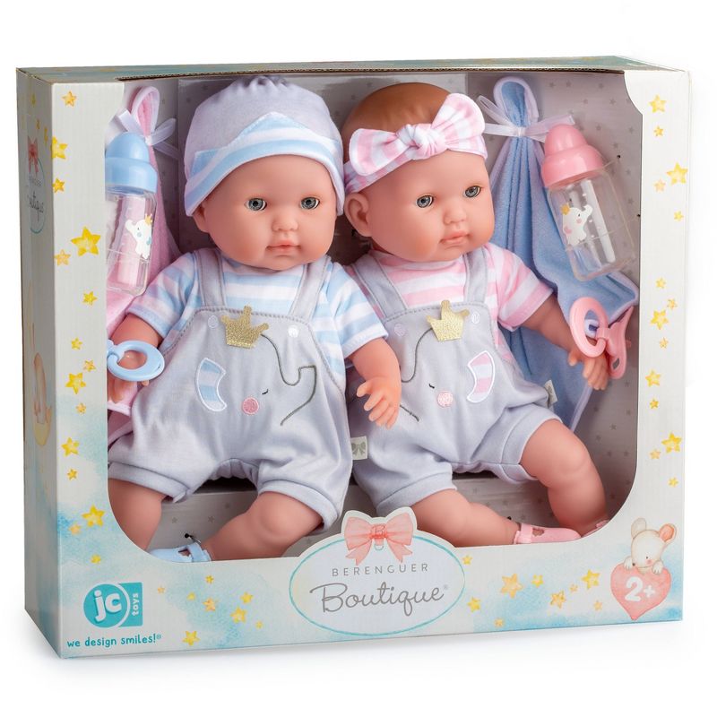 JC Toys Berenguer Boutique Twins 15&#34; Soft Body Baby Doll Open/Close Eyes, 5 of 8