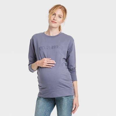 Long Sleeve Scoop Neck Maternity T-shirt - Isabel Maternity By