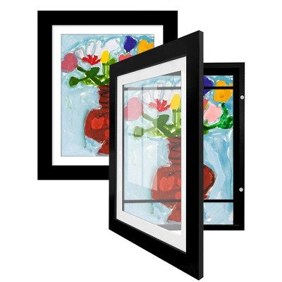 Americanflat Kids Art Frame 10x12.5 inches with 8.5x11 inches Mat - Composite Wood And Glass (2 Pack)