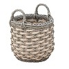 Zita Round Resin Woven Wicker Multi-Use Storage Basket with Handles - 18" x 18" x 15.7" - White-Gray - For Towel - 2 of 4
