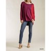 Women's Contrast Color Raw Edge Long Sleeve Top - umgee - 4 of 4