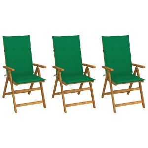 vidaXL Folding Patio Chairs 3 pcs with Cushions Solid Acacia Wood - 1 of 1