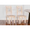 HomeRoots Set of Two White Wood Slat Back Dining Side Chairs - 2 of 4