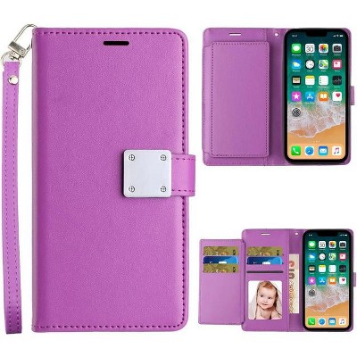 Entronix Case Compatible with iPhone 16E - Foldable Leather Wallet, Card Holder & Lanyard