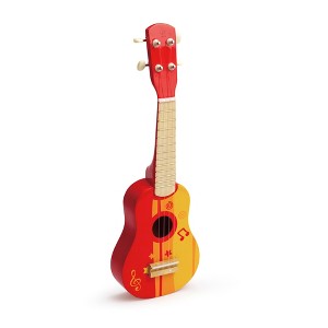 Hape Kids Wooden 21" Toy Ukulele in Red & Yellow, Toddler Ages 3+ - 1 of 4