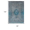 Gray and Green Medallion Non Skid Area Rug - 3 of 4