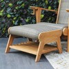 Auburn Upholstered Teak Outdoor Ottoman - Cambridge Casual: Weather-Resistant, Quick Dry Foam Cushion - 2 of 4