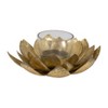 Sagebrook Home 8" Lotus Candle Holder - Contemporary Gold Metal Decorative Votive Candle Holder for Home or Event Decor - Decorative Lotus Candle - 2 of 4