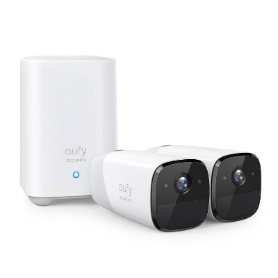 Eufy-Cam 2 Wireless Home Security Camera System, 1080p, No Monthly Fees, Indoor/Outdoor, White