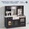 ROBOTIME Play Food and Toy Kitchens, Play Kitchen Playset with Wash Basin and Ice Maker, for Children's Gift, Black, 38"*14.2"*39.8" - 4 of 4