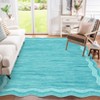 Washable Scalloped Rugs for Living Room Bedroom, Modern Solid Non Slip Rugs for Nursery Room Kids Room, Large Low Pile Carpet for Dining Room - 4 of 4