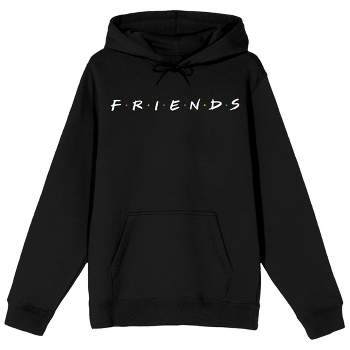 Friends Logos Mens Black Long Sleeve Hoodie