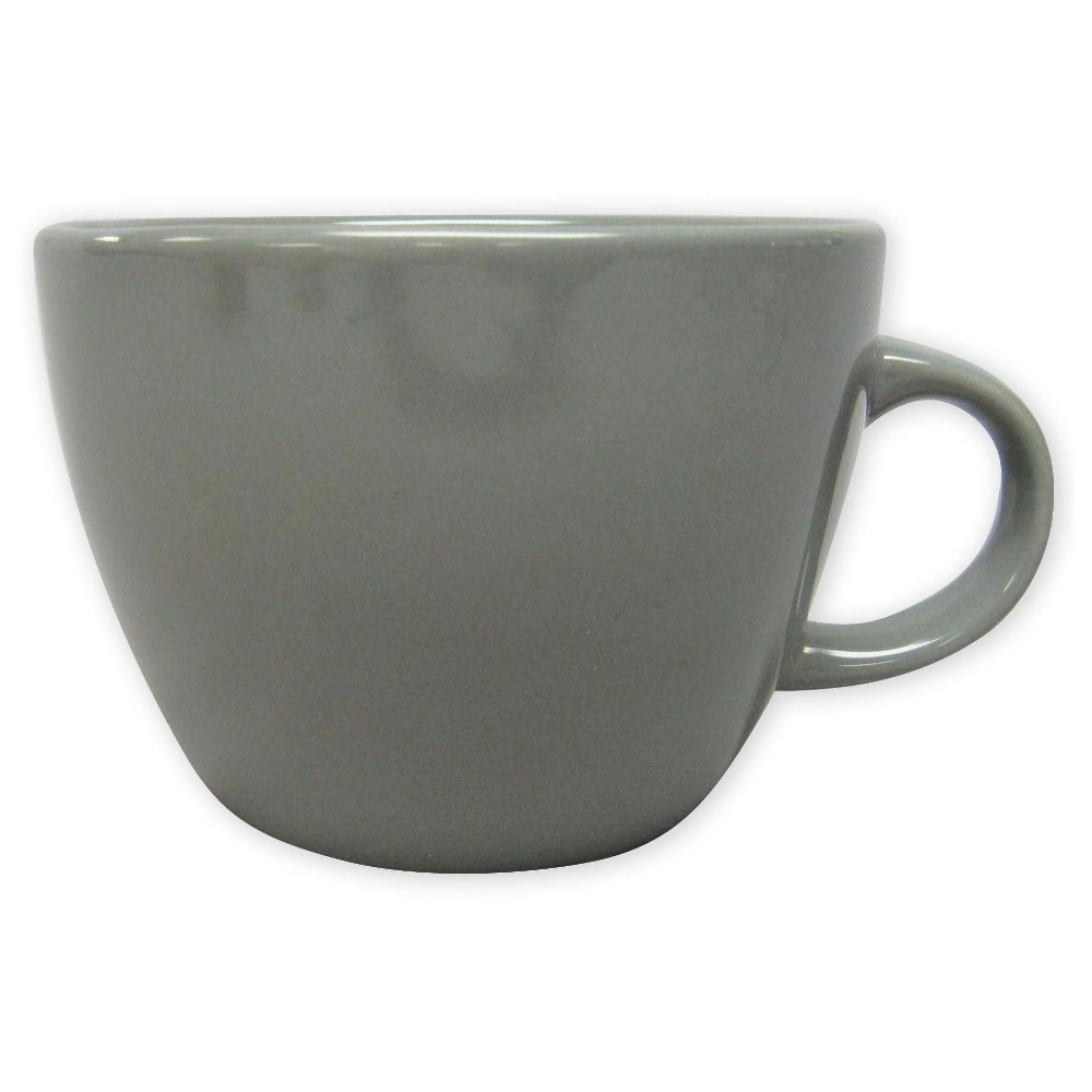 Photos - Glass 16oz Stoneware Coupe Coffee Mug Gray - Threshold™