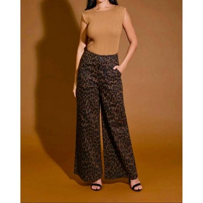 Women's Wide Leg Print Pants - FLYING TOMATO