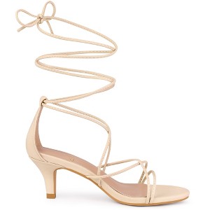 Perphy Women's Sandal Strappy Kitten Heel Lace Up Outreet Prom Shoes - 1 of 3