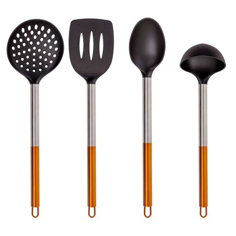 Lexi Home 4-Piece Nylon Kitchen Tool Set with Steel Handles