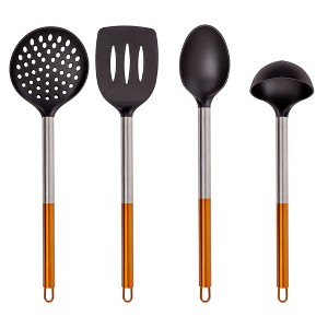 Lexi Home 4-Piece Nylon Kitchen Tool Set with Steel Handles - 1 of 3