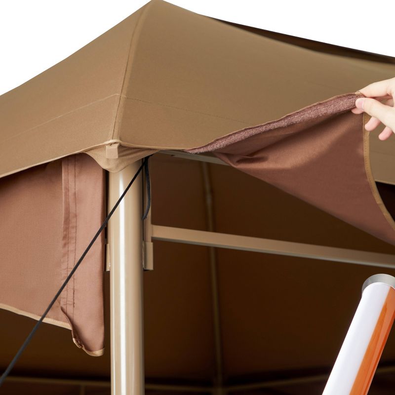 10&#39; x 12&#39; Outdoor Garden Gazebo with Skirts Tent Canopy Beige - Captiva Designs, 3 of 12