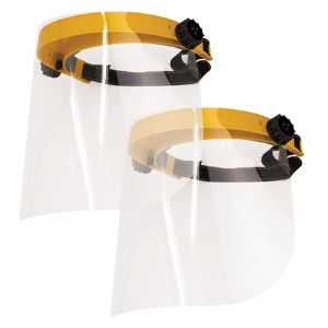 Bison Life Clear Face Shield, Reusable & Lightweight Face Protection, One Size, Yellow - 2 Pack - 1 of 4