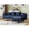 105.5'' Point-Shaped Corduroy Curved Sofa, L-Shaped Sectional Sofas Modern Minimalist Cloud 3-4 Seater Couch with 2 Pillows, No Assembly Required - 4 of 4