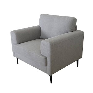 41" Kyrene Chair Light Gray Linen - Acme Furniture: Upholstered Metal-Legged Accent Armchair - 1 of 4