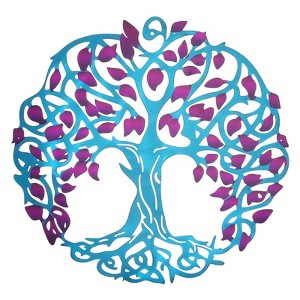 Unique Bargains Nature-Inspired Metal Durable Intricate Design Tree Leaf Wall Sculptures - 1 of 4