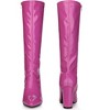 Perphy Women's Patent Leather Chunky Heels Knee High Boots - 2 of 4