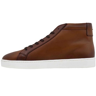 Triples Men's Leather High Top Urban Sneakers,Brown — фото 2