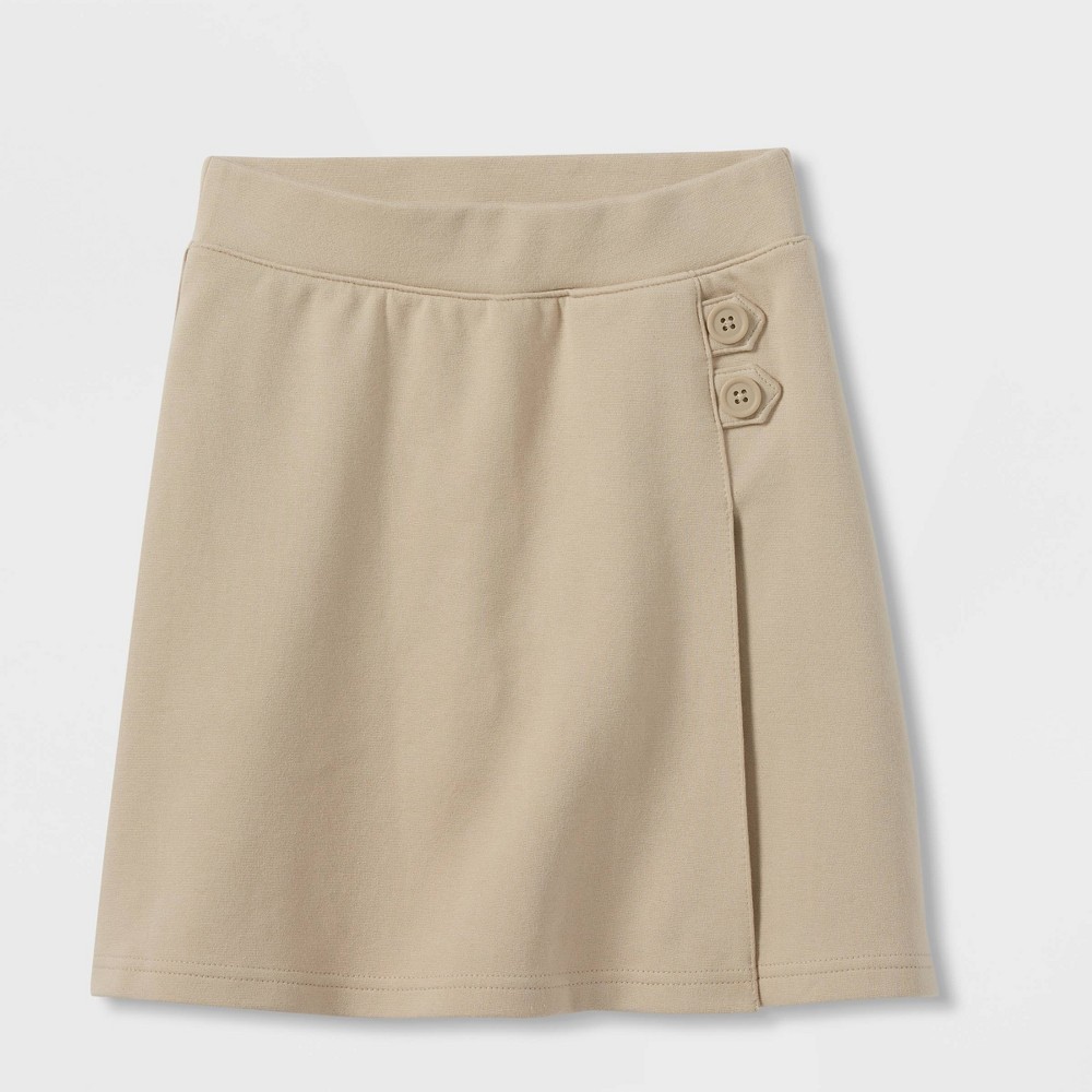 Girls' Pull-On Uniform Knit Skort - Cat & Jack™ Khaki L