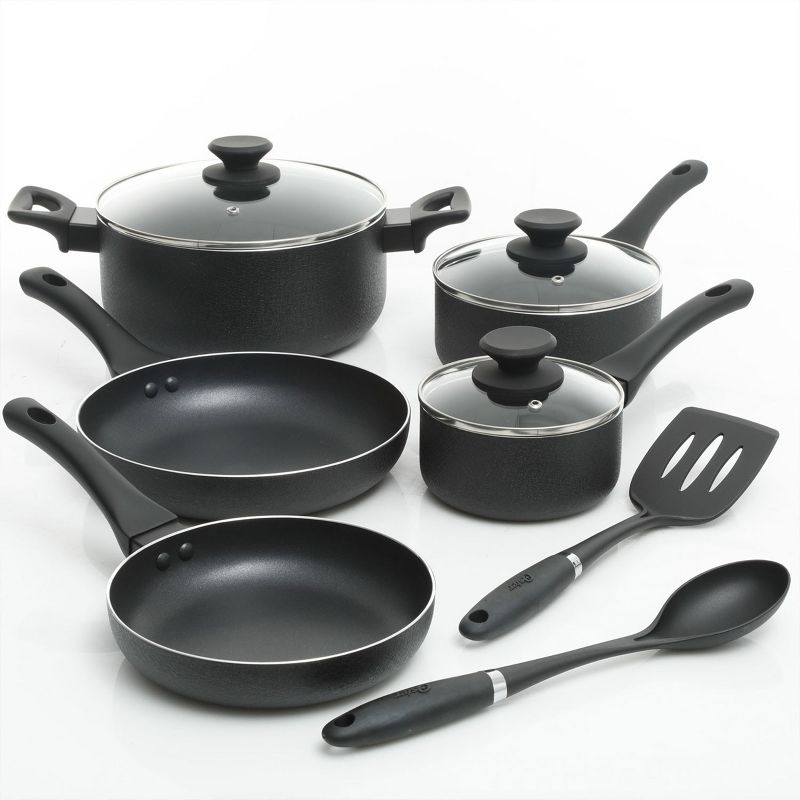 Oster Ashford 10 piece Aluminum Nonstick Cookware Set in Black with Bakelite Handle, 4 of 13