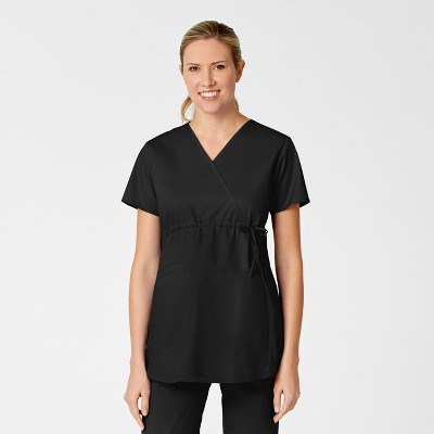 Wink WonderWORK Maternity Mock Wrap Scrub Top