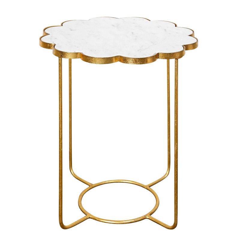 Ophelia White Marble Top Side Accent Table Gold - StyleCraft, 3 of 8