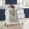 Soren Stainless Steel Top Kitchen Island/Cart with Adjustable Shelf & Casters - Crosley - image 4 of 4