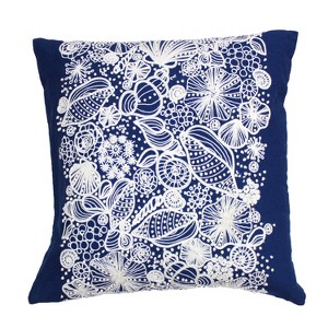 Beachcombers Blue Shell Embroidered Throw Pillow - 1 of 4